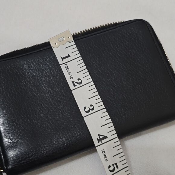 Marc Jacobs Black Leather Classic Q Wingman Wristlet Wallet - Picture 4 of 6